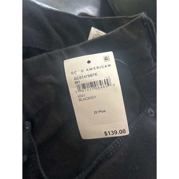 Good American Good Curve Straight Jeans Black001 Womens Size 22 - Picture 12 of 12